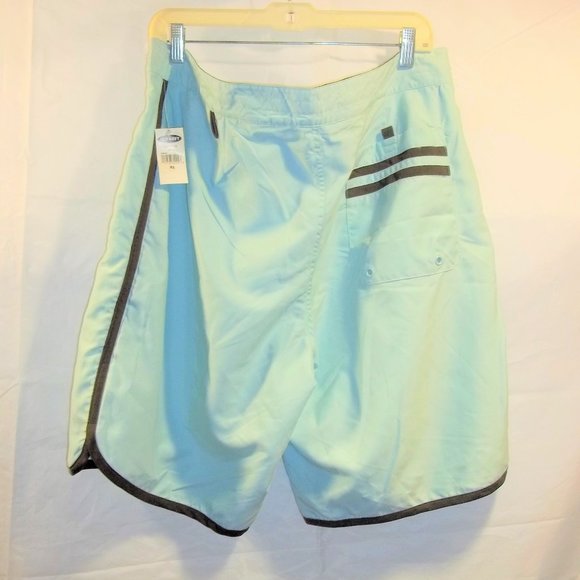 Old Navy Mens Swim Trunks Shorts Size XL Ties Pocket Swimwear Blue Brown NWT - Picture 2 of 6